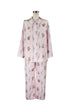 ダブルガーゼ花柄プリント　襟付きパジャマ